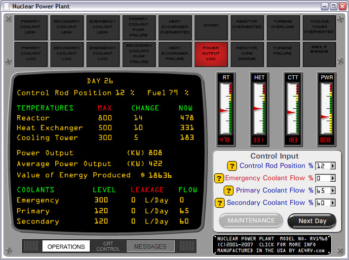 Nuclear Power Plant Simulator Software