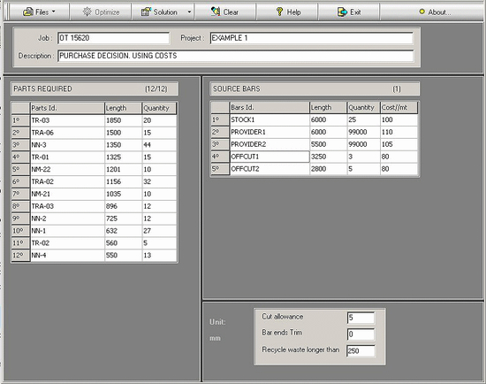 1DNest: 1D Cutting Optimizer