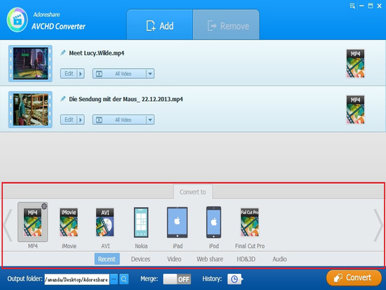 Adoreshare AVCHD Converter for Windows