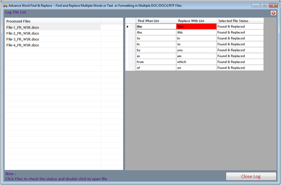 Advance Word Find and Replace