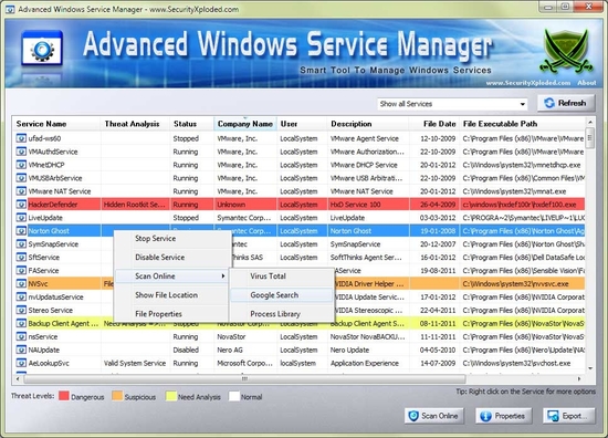 Advanced Windows Service Manager