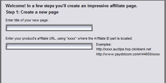 Affiliate page generator