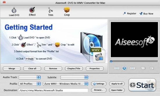 Aiseesoft DVD to WMV Converter for Mac