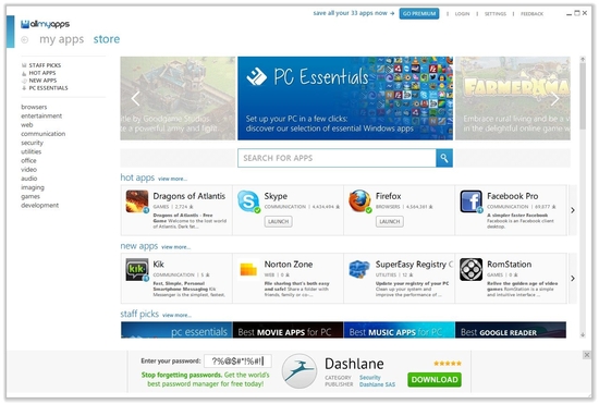 Allmyapps Windows App Store for PC