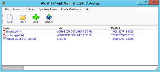 Aloaha Crypt, Sign and ZIP