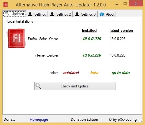 Alternative Flash Player Auto-Updater