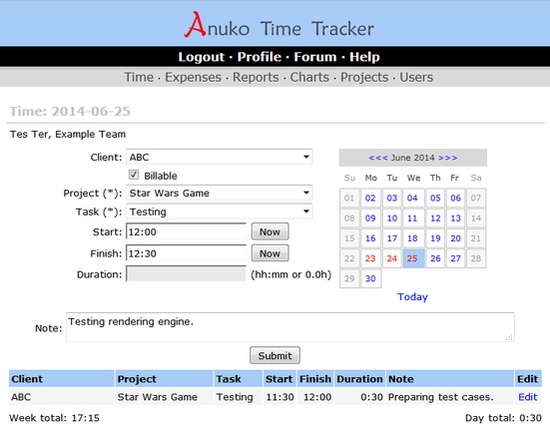 Anuko Time Tracker