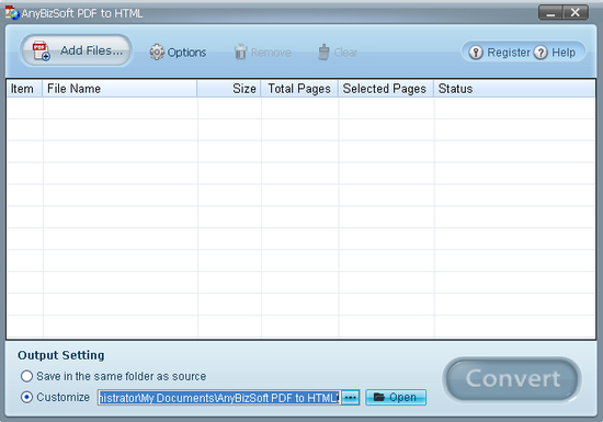 AnyBizSoft PDF to HTML Converter