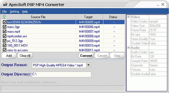 ApecSoft PSP MP4 Converter