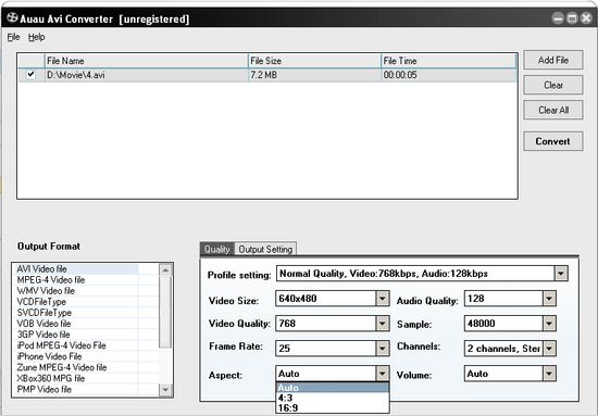 AUAU-Soft AVI Converter