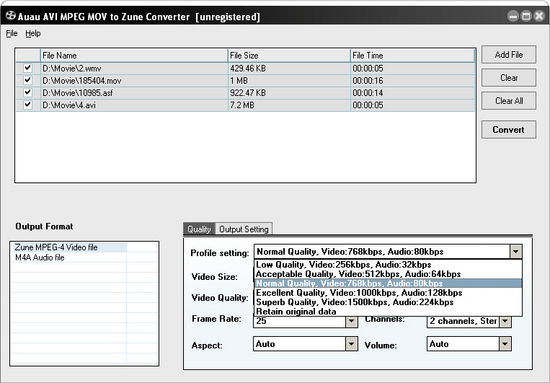 AUAU-Soft MPEG to Zune Converter