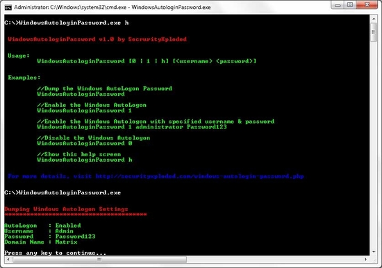 Autologin Password for Windows