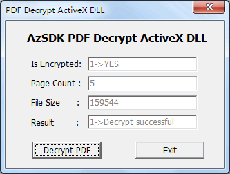 AzSDK PDF Decrypt ActiveX DLL