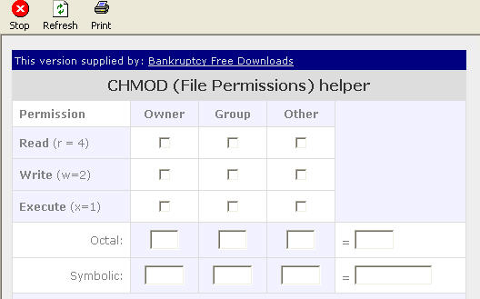 Bankruptcy CHMOD Calculator