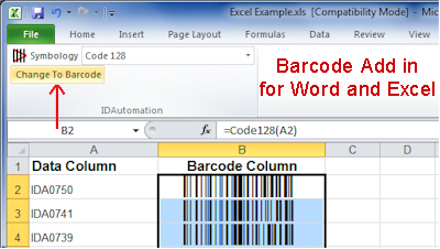 Barcode Addin for Word and Excel