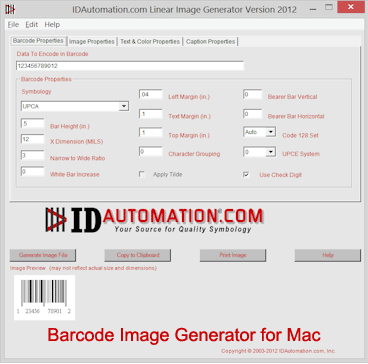 Barcode Image Generator for Mac