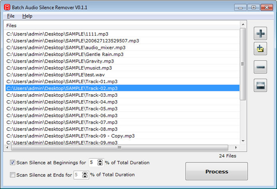 Batch Audio Silence Remover