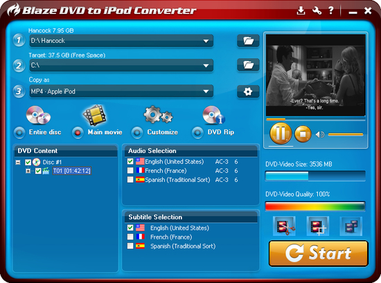 BlazeVideo DVD to iPod Converter