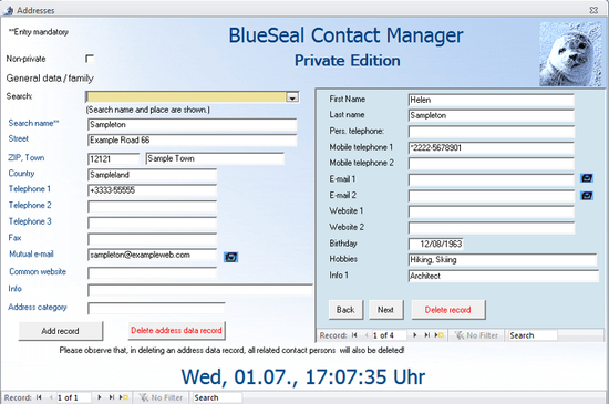 Blueseal Contact Manager Private