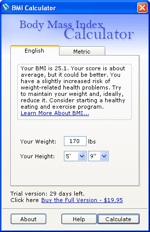 BMI Calculator (Body Mass Index)