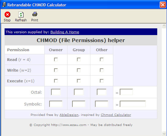 Building A Home CHMOD Calculator