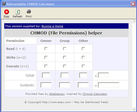 Buying CHMOD Calculator