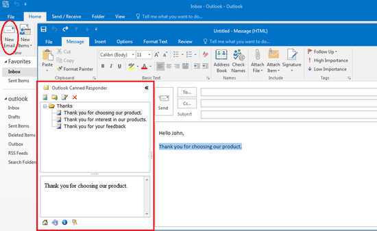 Canned Responder for Outlook