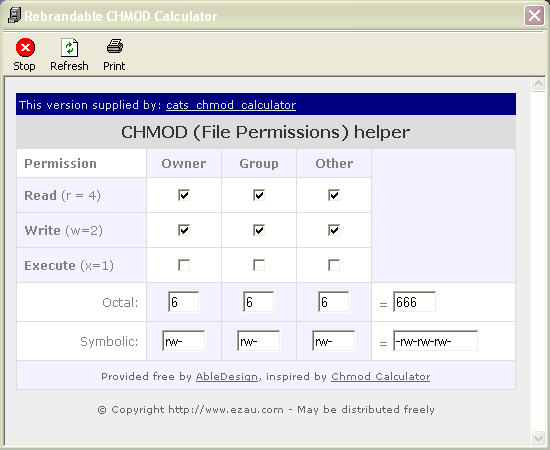 cats chmod calculator