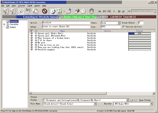 CD MP3 WAV WMA Converter