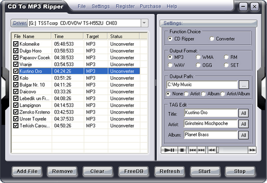 CD To MP3 Ripper