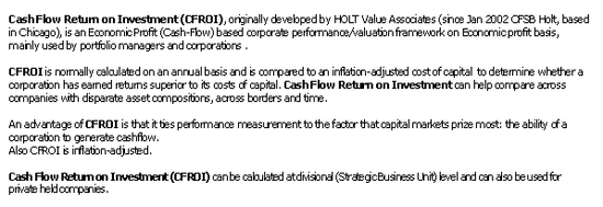 CF ROI (MBA)