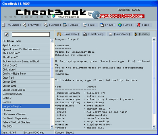 CheatBook Issue 11/2005