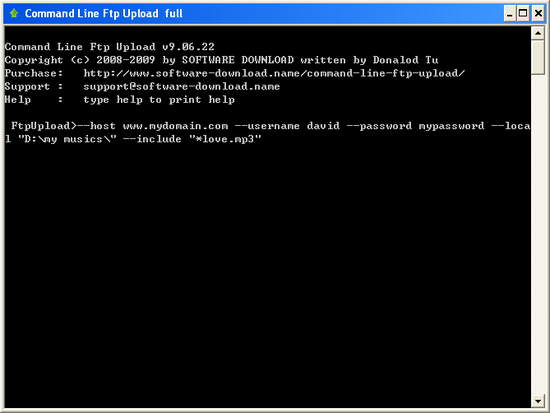 Command Line Ftp Upload