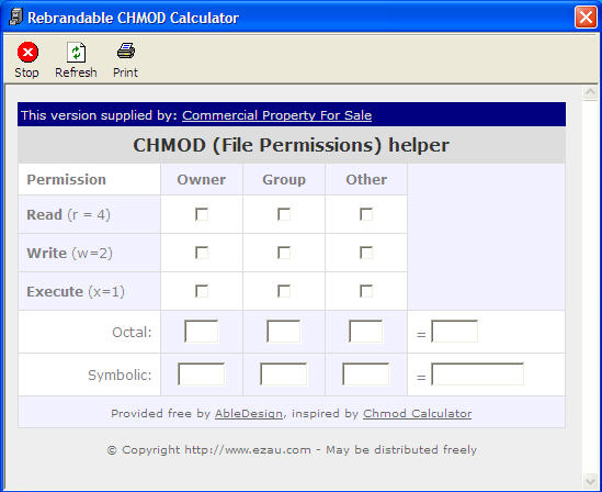 Commercial Property CHMOD Calculator