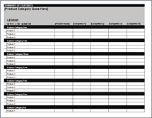 Competitive Matrix Feature Chart