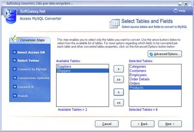 convert Access To MySql Wizard