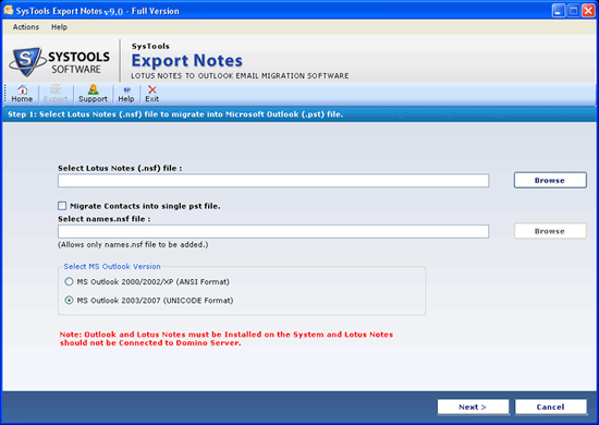 Convert Lotus Notes Database to Outlook