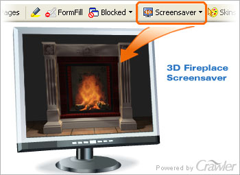 Crawler 3D Fireplace Screensaver