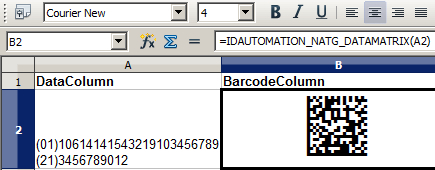 Data Matrix Native OpenOffice Generator