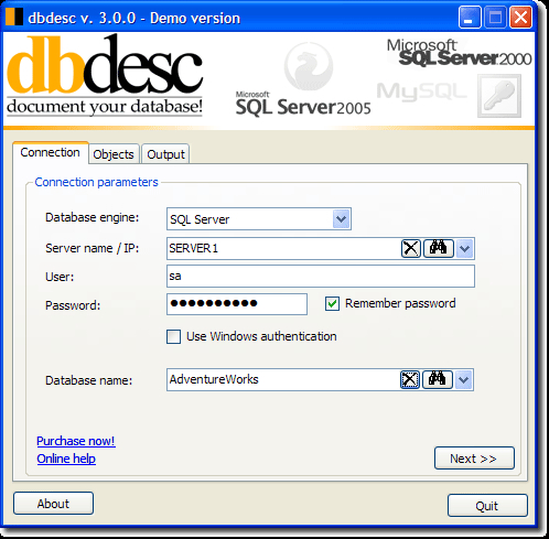 dbdesc