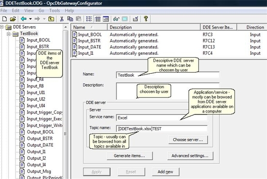 DDE client for OpcDbGateway