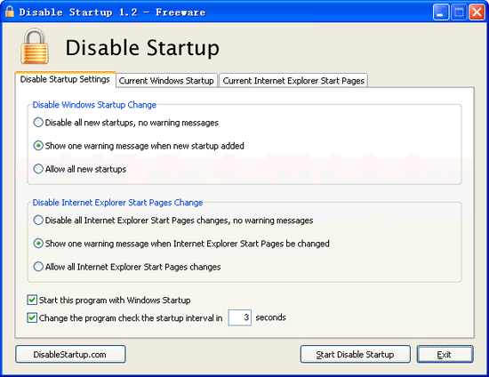 Disable Startup