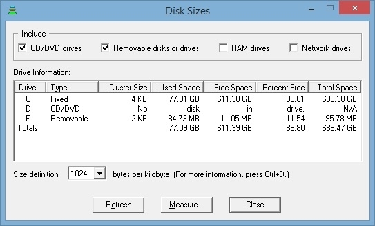 DiskSizes