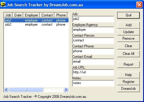 Dream Job GlobalJob Search Tracker