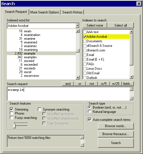 dtSearch Desktop with Spider