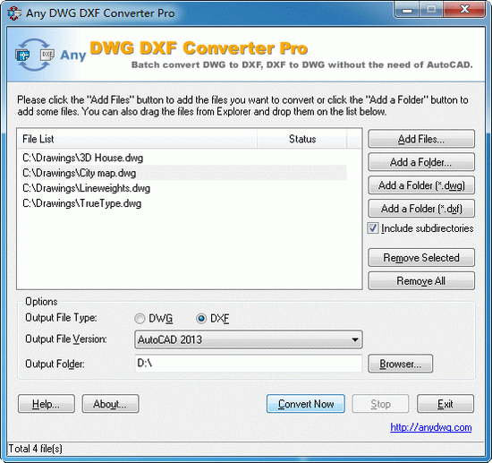 DWG to DXF Converter Pro 2010.1