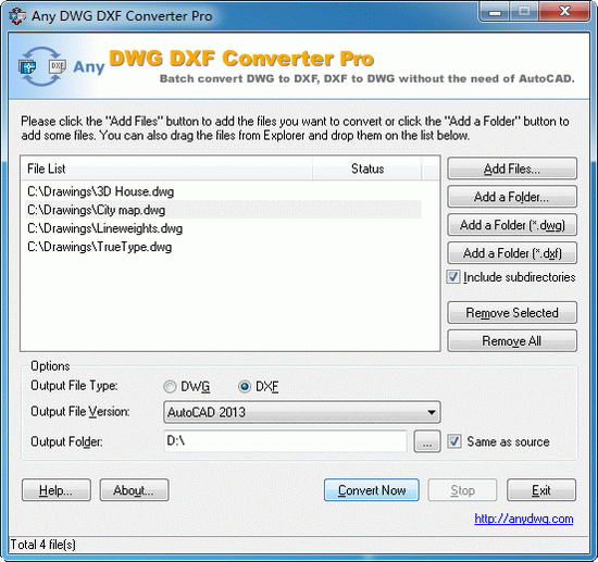 DWG to DXF Converter Pro 2010.2