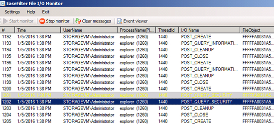 EaseFilter File I/O Monitor