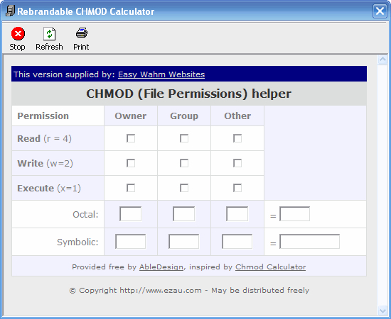 Easy Wahm Websites CHMOD