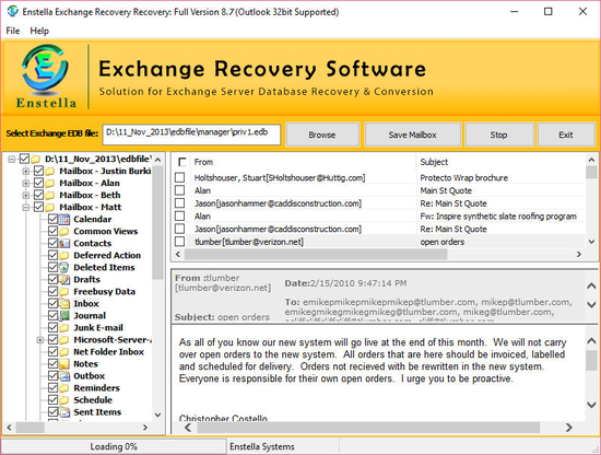 EDB File Recovery